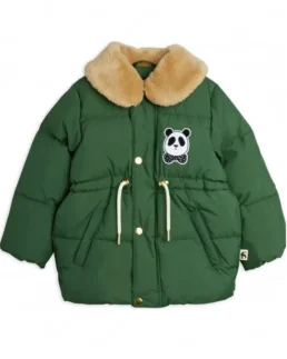 Panda Patch Green Puffer Jacket