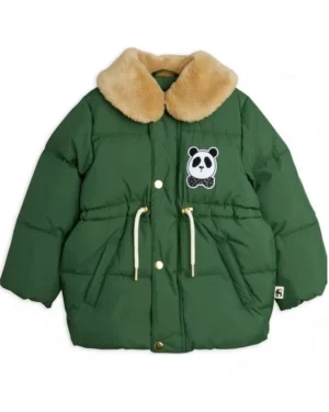 Panda Patch Green Puffer Jacket