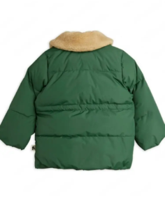 Panda Patch Green Puffer Jacket For Men And Women