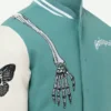 Rod Godspeed Skull Varsity Jacket Side Closeup
