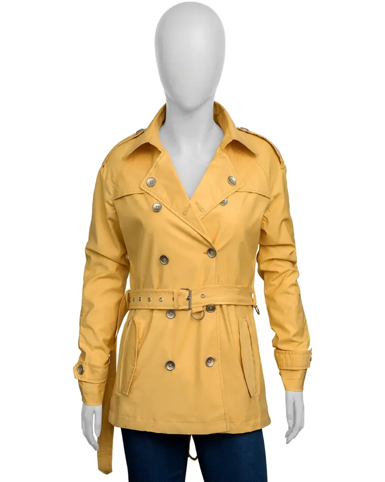 Run The World S02 Corbin Reid Yellow Mini Trench Coat For Women On Sale