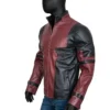 Ryan Reynolds Deadpool Leather Jacket Left Side Look