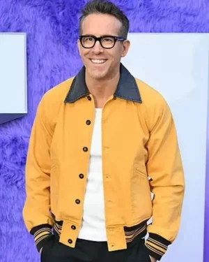Ryan Reynolds IF 2024 Yellow Leather Jacket For Men And Women