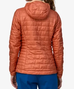 Sienna Clay Insulated Hoody Puffer Jacket back