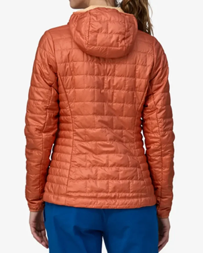 Sienna Clay Insulated Hoody Puffer Jacket Back