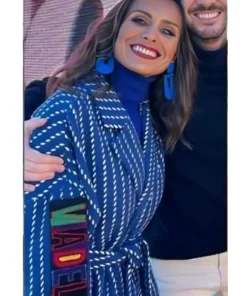 Somos Portugal Mónica Jardim Blue Striped Coat