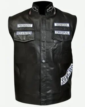 Sons Of Anarchy Jax Teller Leather Vest Front