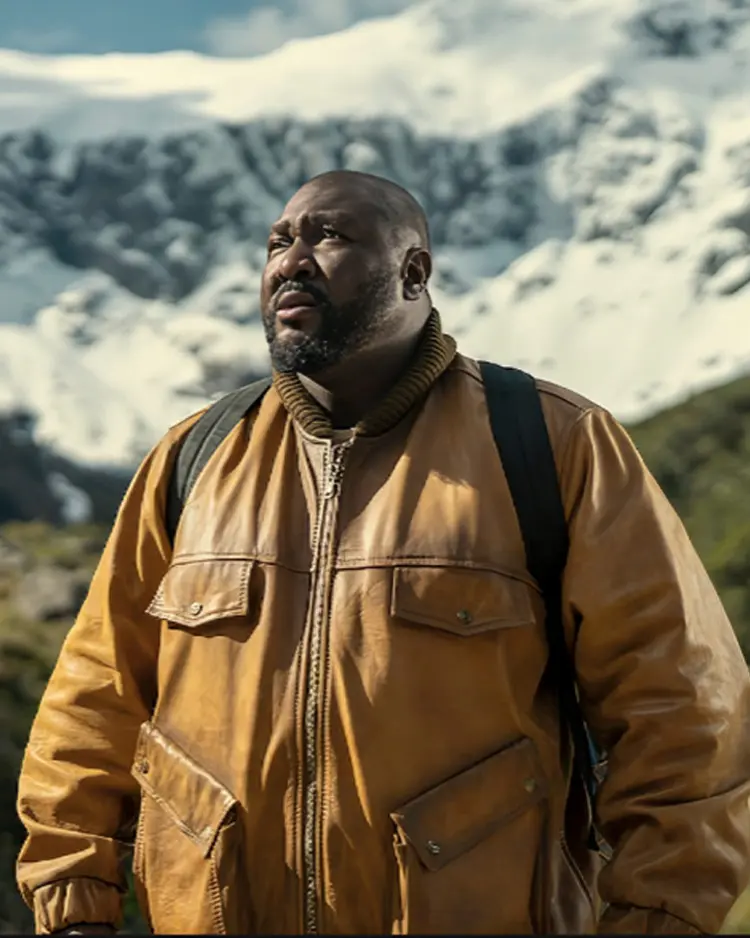 Sweet Tooth Final Season Nonso Anozie Brown Leather Jacket