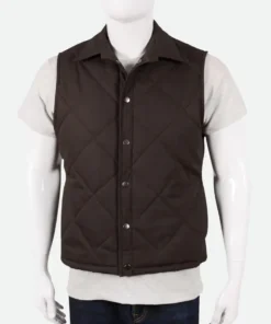 Yellowstone John Dutton Brown Quilted VestYellowstone John Dutton Brown Quilted Vest