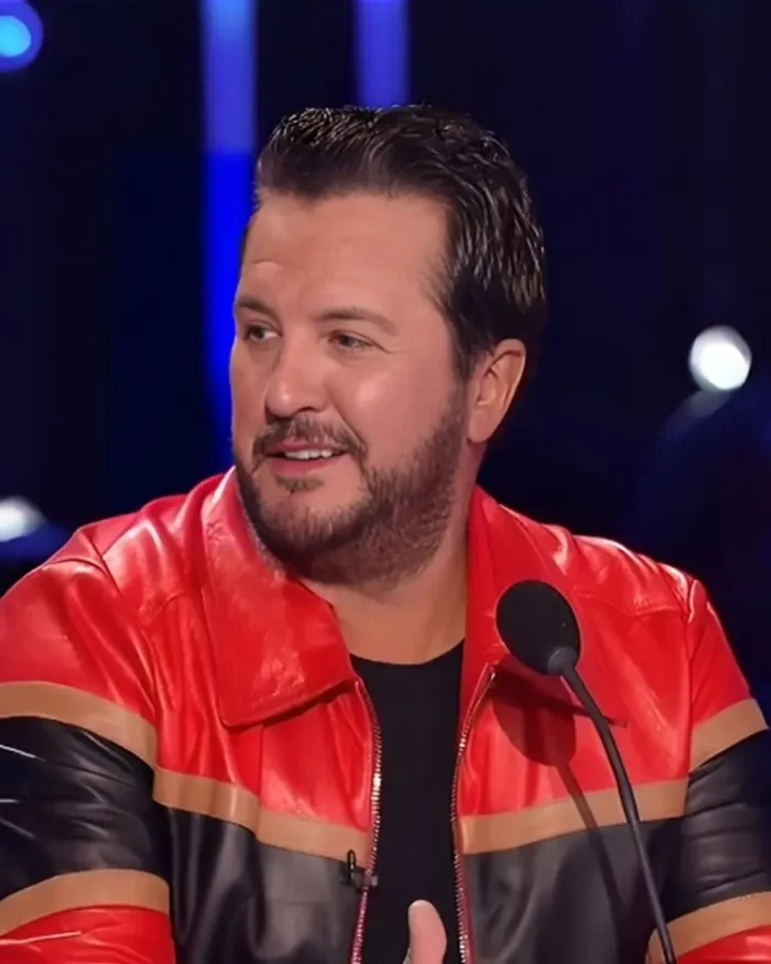 American Idol Season 22 Luke Bryan Striped Leather Jacket Front