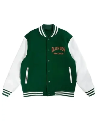 death row green paisley varsity jacket front