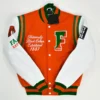 Florida Am University Orange And White Varsity Jacket