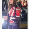 Hailey Bieber Billie Eilish Concert Biker Leather Jacket Front