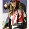 Hailey Bieber Billie Eilish Concert Biker Leather Jacket Side View