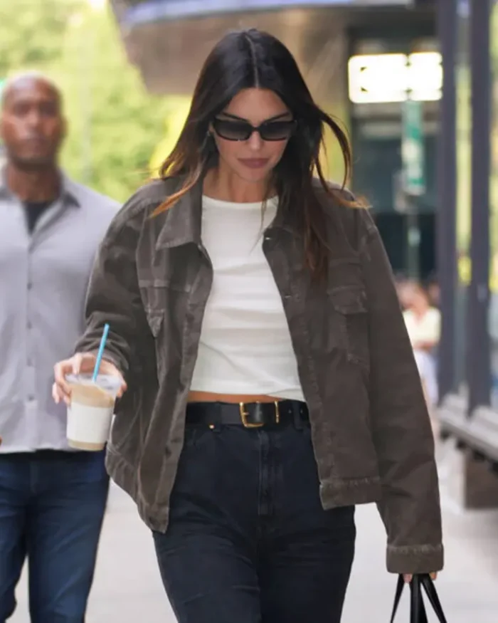 Kendall Jenner Brown Jacket Front
