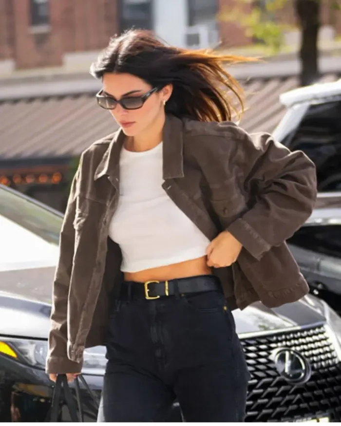 Kendall Jenner Brown Jacket Front Open