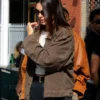 Kendall Jenner Brown Jacket Left Side