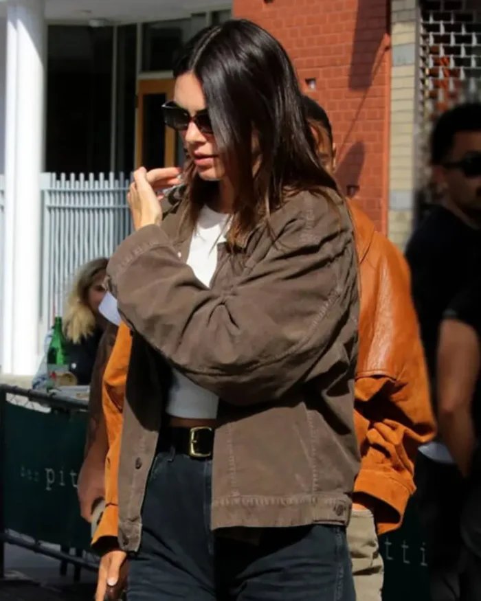 Kendall Jenner Brown Jacket Left Side