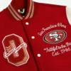 San Francisco 49Ers Ovo Varsity Jacket Front Closure