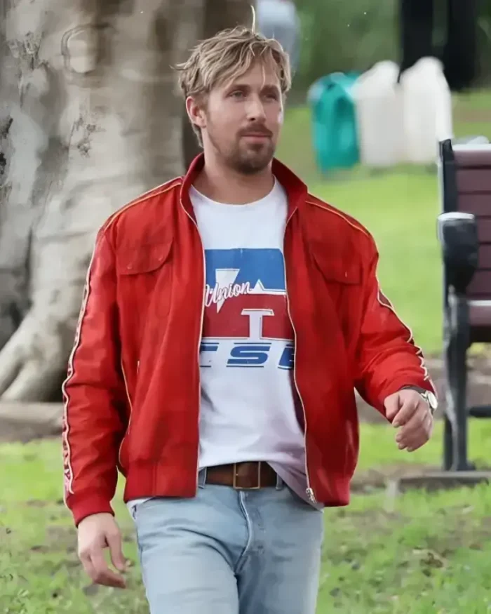 The Fall Guy Ryan Gosling Red Jacket Wearing