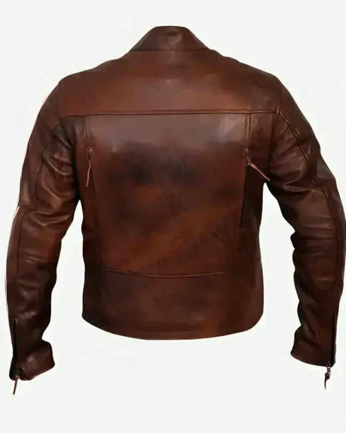 Tivoli Retro Brown Cruiser Removable Armour Jacket Back