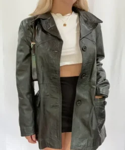 vera pelle vintage leather jacket front
