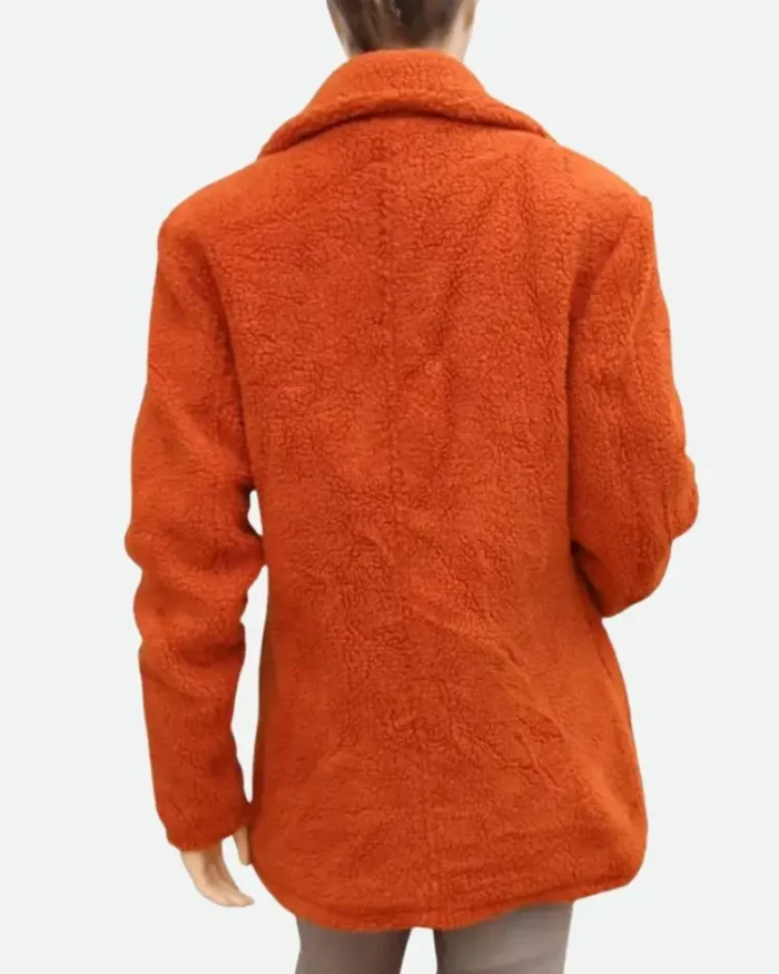 Yellowstone Beth Dutton Orange Fur Coat Back