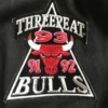 1993 Jeff Hamilton Chicago Bulls 3-Peat Championship Jacket Logo