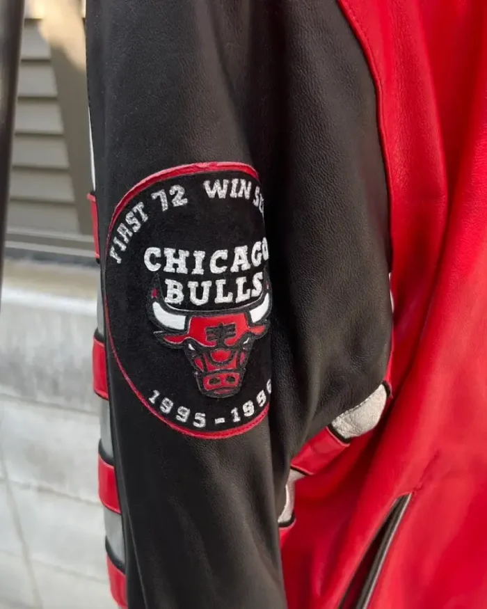 1996 Jeff Hamilton Chicago Bulls Champions Jacket Sleeves Logo