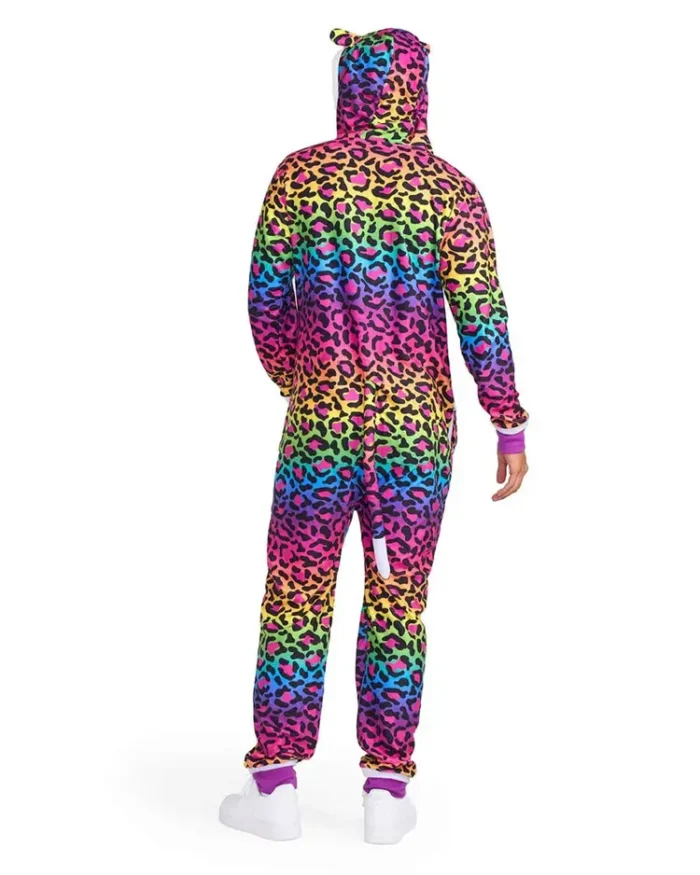 90'S Rainbow Leopard Costume Back Look