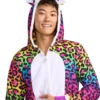 90'S Rainbow Leopard Costume Chest Look