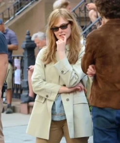 A Complete Unknown Elle Fanning 3/4 Trench Coat front look
