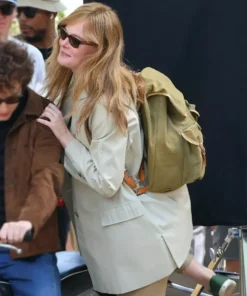A Complete Unknown Elle Fanning 3/4 Trench Coat side and back look