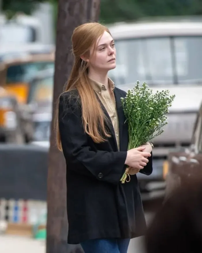 A Complete Unknown Elle Fanning Black Trench Coat