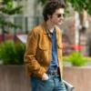 A Complete Unknown Timothee Chalamet Suede Jacket Side Look