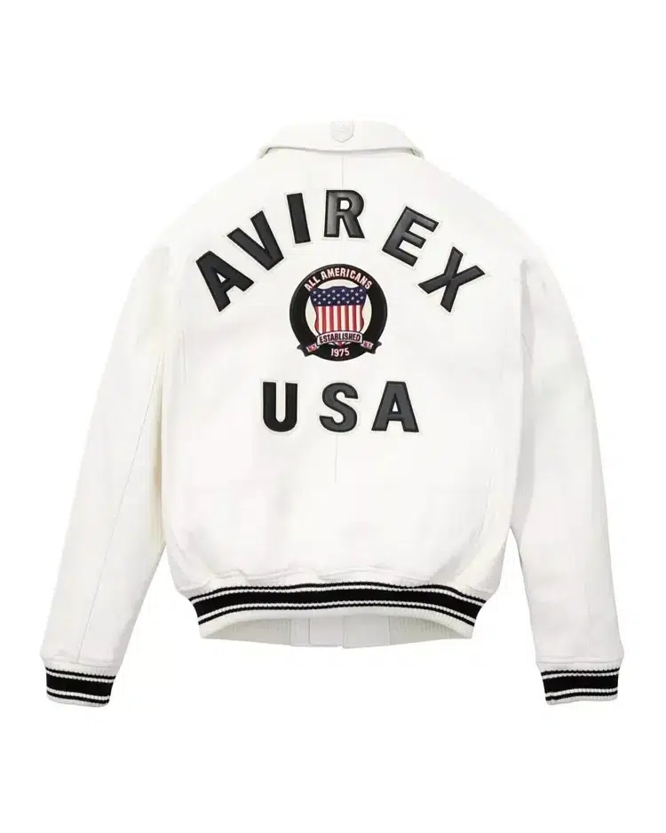AVIREX American Flight Basket Ball Bomber Leather Jackets