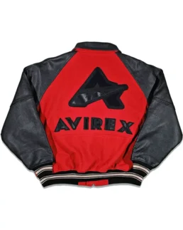 Avirex Vintage 90s Varsity Leather Bomber Jacket