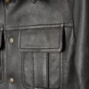 Bad Boys Ride Or Die Will Smith Leather Jacket Chest Pocket Closeup