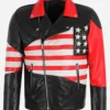 Draper American Flag Biker Leather Jacket