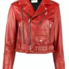 E! News Daryn Carp Red Leather Moto Jacket For Men And Women