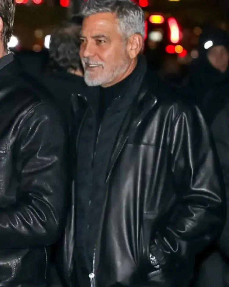 George Clooney Wolfs 2024 Leather Jacket