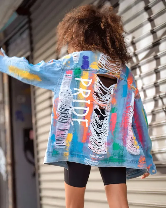 Hand Painted Pride Denim Jacket