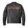 Harley Davidson Victory Lane 2 Leather Jacket Black Back Look