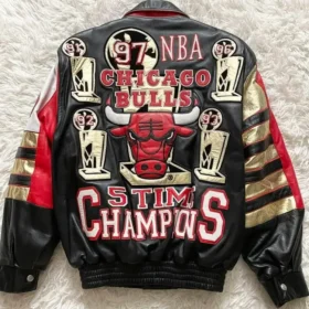 Jeff Hamilton シカゴ・ブルズ バックトゥバック チャンピオン Jeff Hamilton Chicago Bulls Jacket-Limited Edition-NBA-Leather
