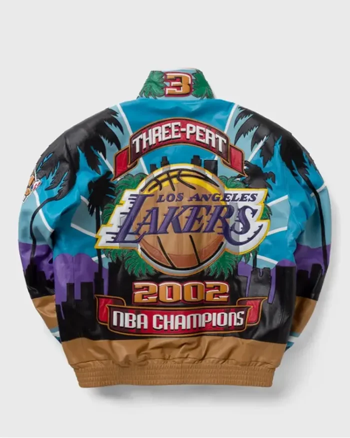 Los Angeles Lakers 3-Peat 2002 Champions Jacket - Back