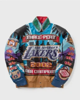 Los Angeles Lakers 3-Peat 2002 Champions Jacket - front