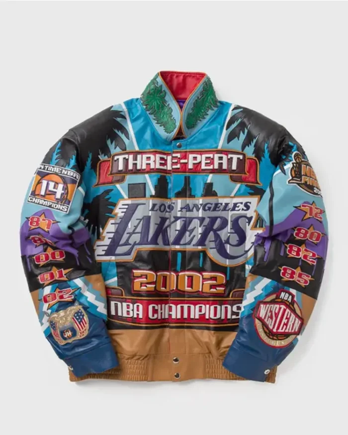 Los Angeles Lakers 3-Peat 2002 Champions Jacket - Front