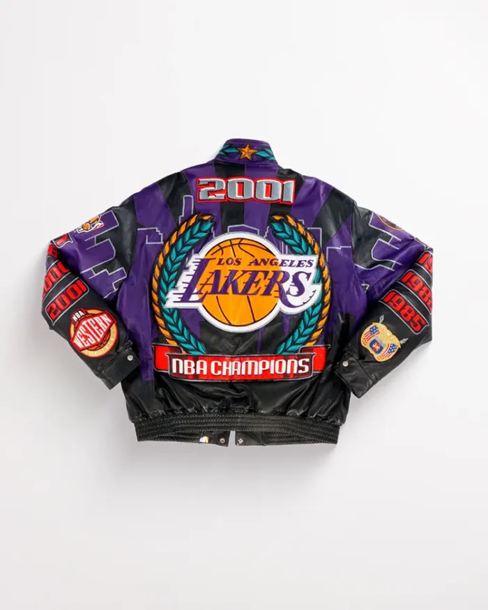 Los Angeles Lakers Back 2 Back 2001 Champions Jacket Back Look