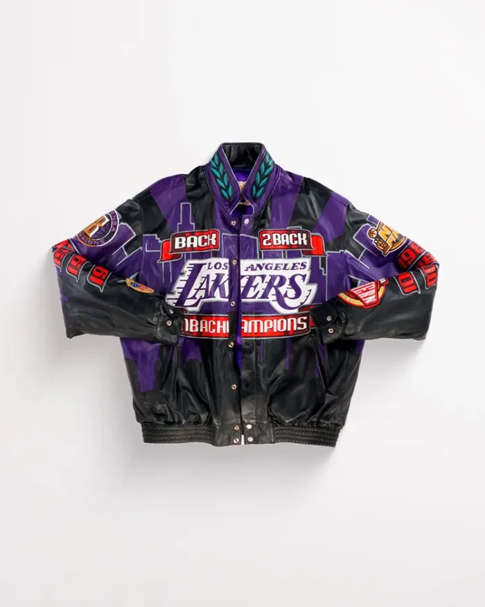 Los Angeles Lakers Back 2 Back 2001 Champions Jacket Front Look