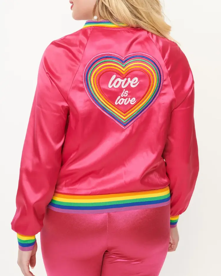 Love Is Love Pink Pride Bomber Jacket For Unisex On Sale